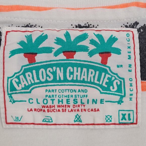 Vintage 90s Carlos-N-Charlies Shirt Womens XL 21x26 Striped - Picture 5 of 15